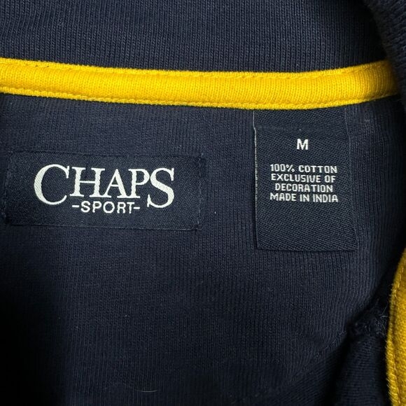Chaps Sport Men's 1/4 Zip Milstead Navy Raglan Pullover Sweater Sz M 21 x 28" - Picture 4 of 7